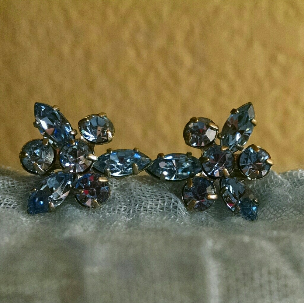 Vintage Austrian Crystal Earrings, Circa: 1950's